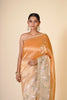 ORANGE AND BEIGE ORGANZA CREPE SAREE