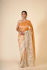 ORANGE AND BEIGE ORGANZA CREPE SAREE