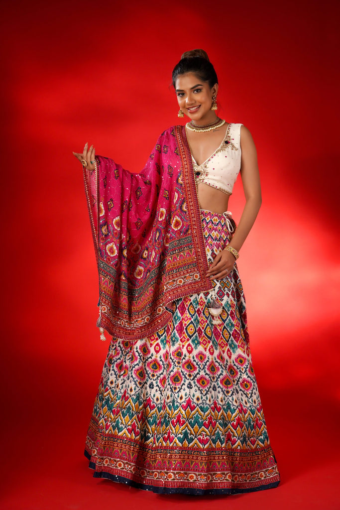 MULTI COLORED DIGITAL PRINT LEHENGA