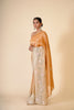 ORANGE AND BEIGE ORGANZA CREPE SAREE