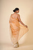 ORANGE AND BEIGE ORGANZA CREPE SAREE