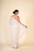 PASTEL IVORY SOFT NET EMBROIDERED SAREE