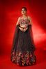 CHOCOLATE BROWN CREPE SILK LEHENGA