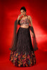 CHOCOLATE BROWN CREPE SILK LEHENGA