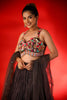 CHOCOLATE BROWN CREPE SILK LEHENGA