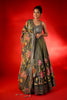 OLIVE GREEN PRINTED LEHENGA