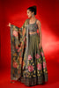 OLIVE GREEN PRINTED LEHENGA