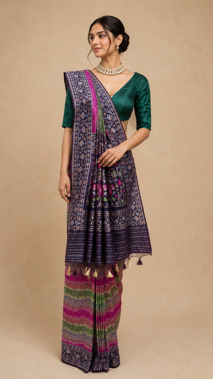 Multicolour Patola-Inspired Saree