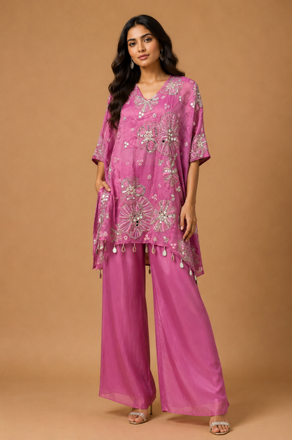 Blush Pink Embroidered Co-ord Set
