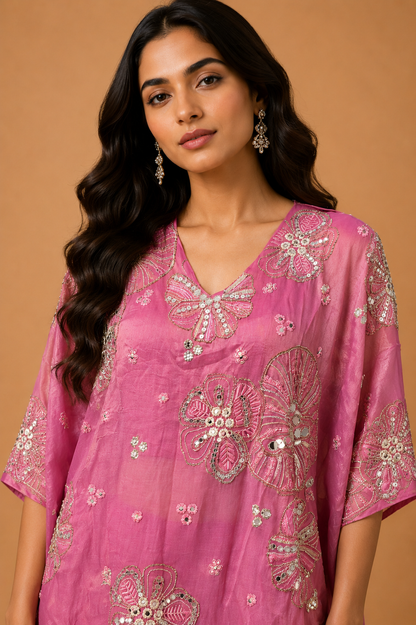 Blush Pink Embroidered Co-ord Set