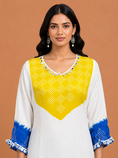 Sunshine Yellow Bandhani Kurta Set