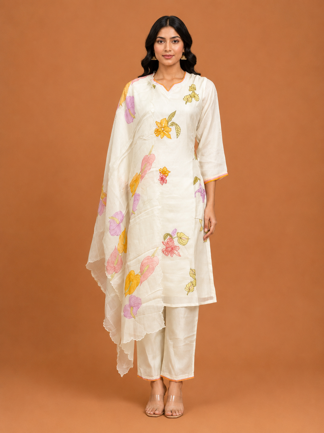Ivory Bloom Printed Kurta Set