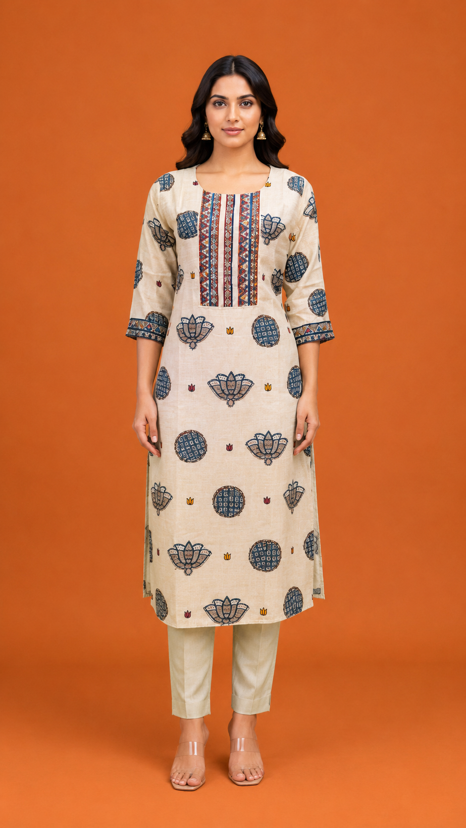 Ivory Heritage Printed Kurta Set