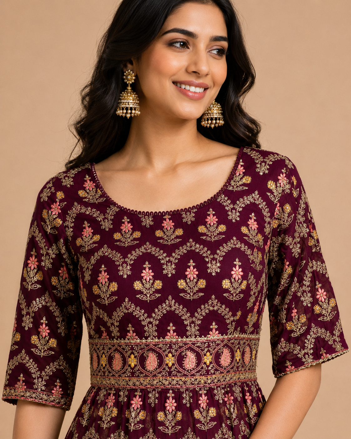Meher Maroon & Mustard Sharara Set