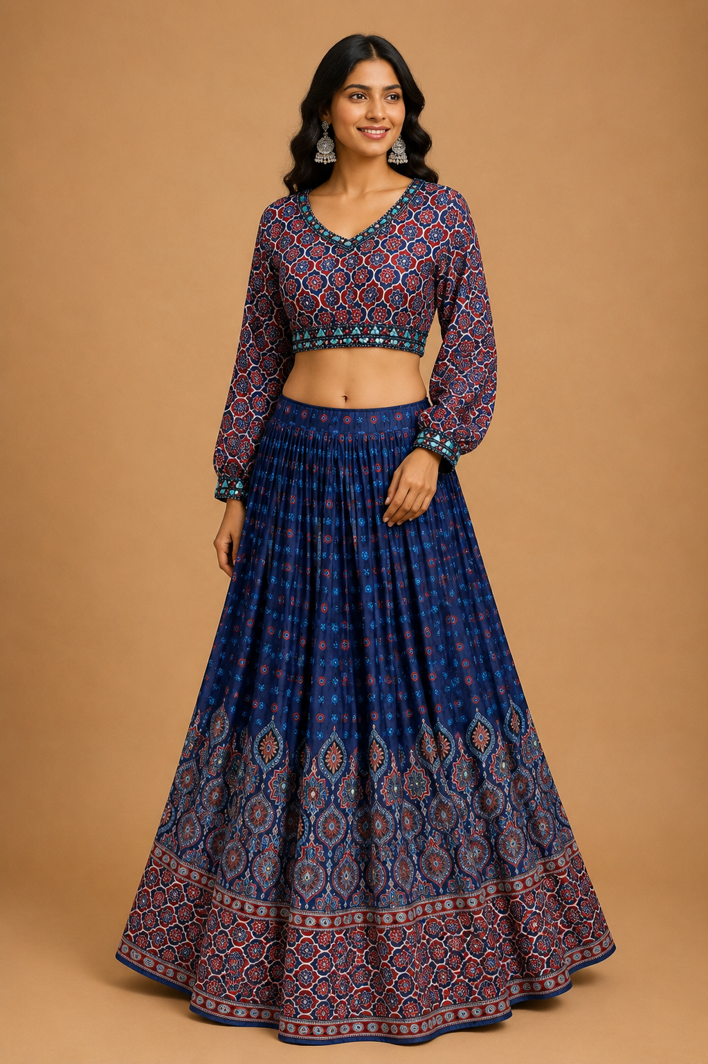 Neelaya Ajrakh Lehenga Set