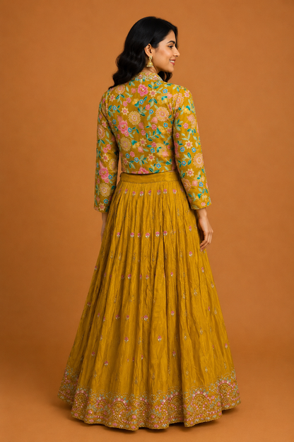 Kesar Bloom Jacket Lehenga Set