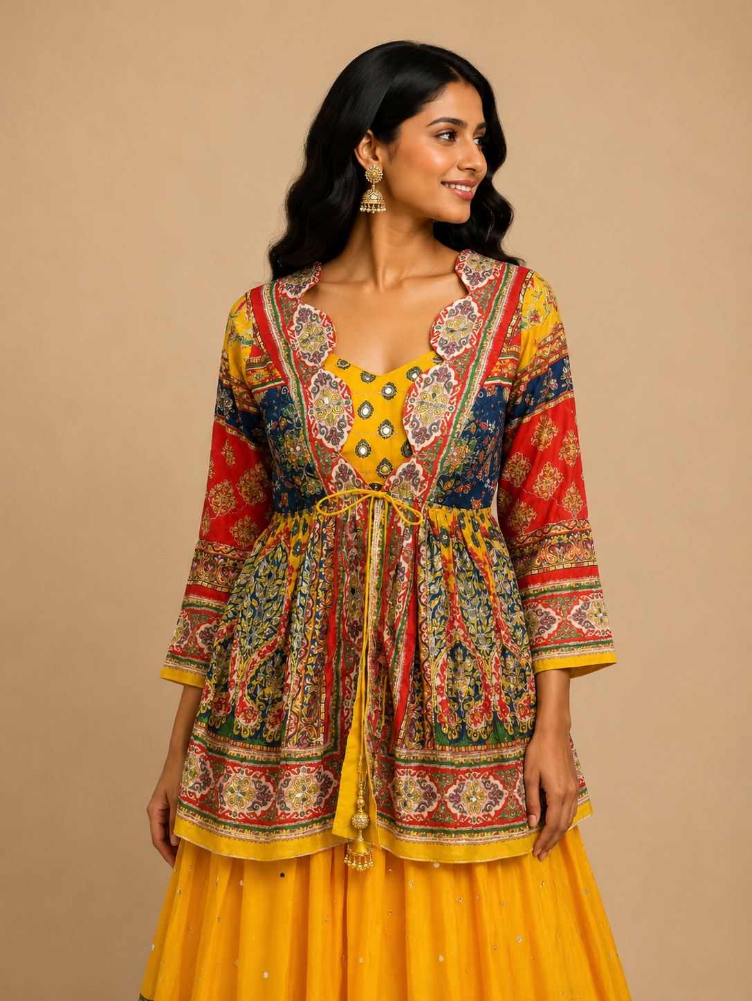 Rangmahal Mustard Jacket Lehenga Set