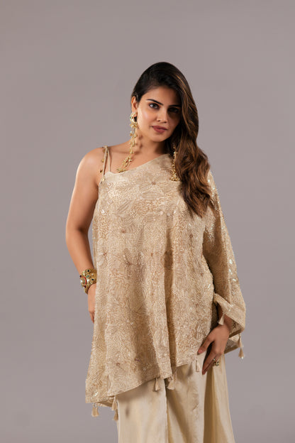 IVORY ASYMMETRIC CAPE SET