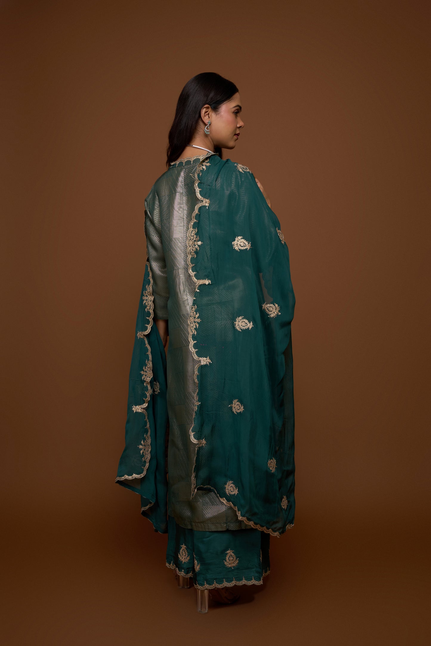 TEAL GREEN KURTA AND PANTS SET