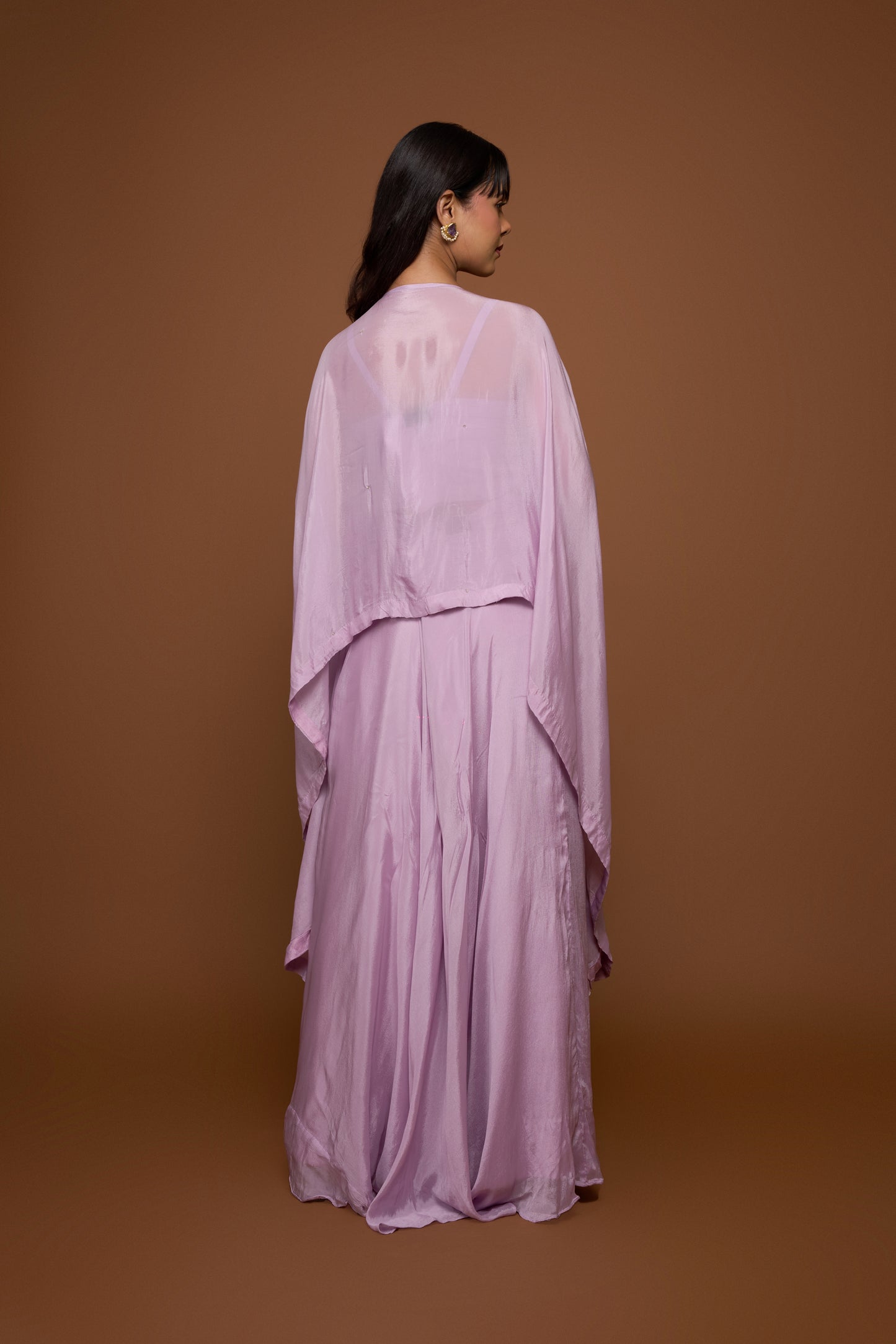 LILAC CAPE AND COWL SKIRT SET
