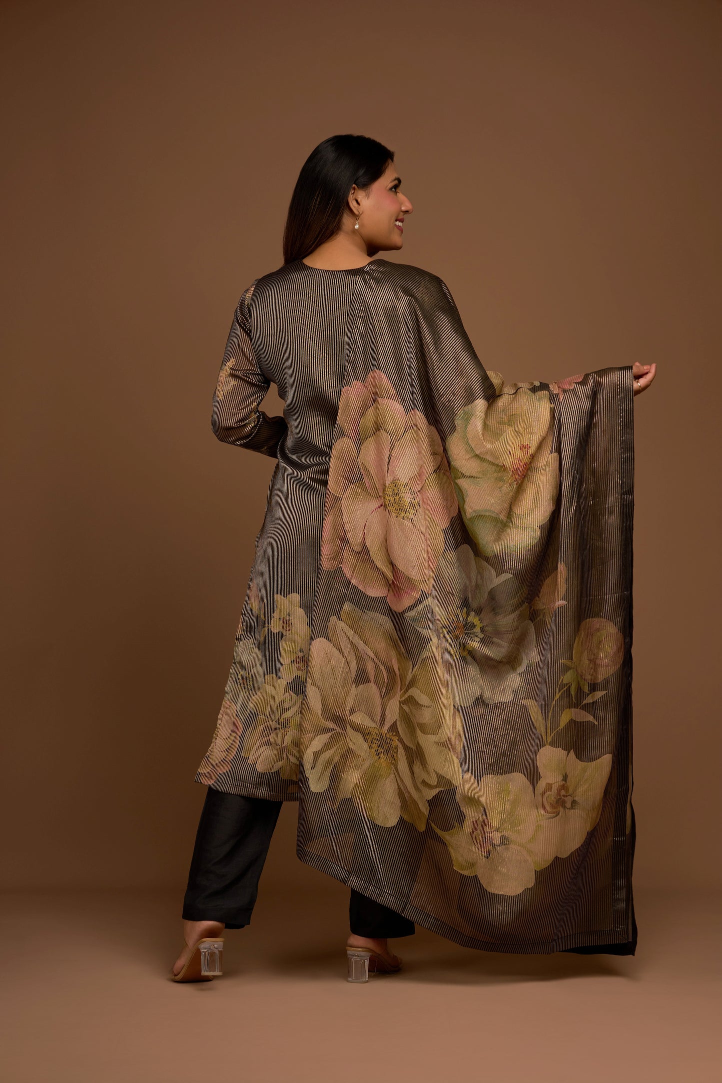 BLACK KURTA PANTS SET WITH DUPATTA