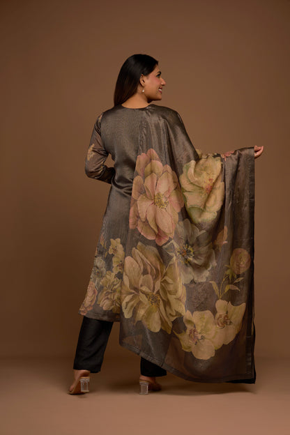 BLACK KURTA PANTS SET WITH DUPATTA
