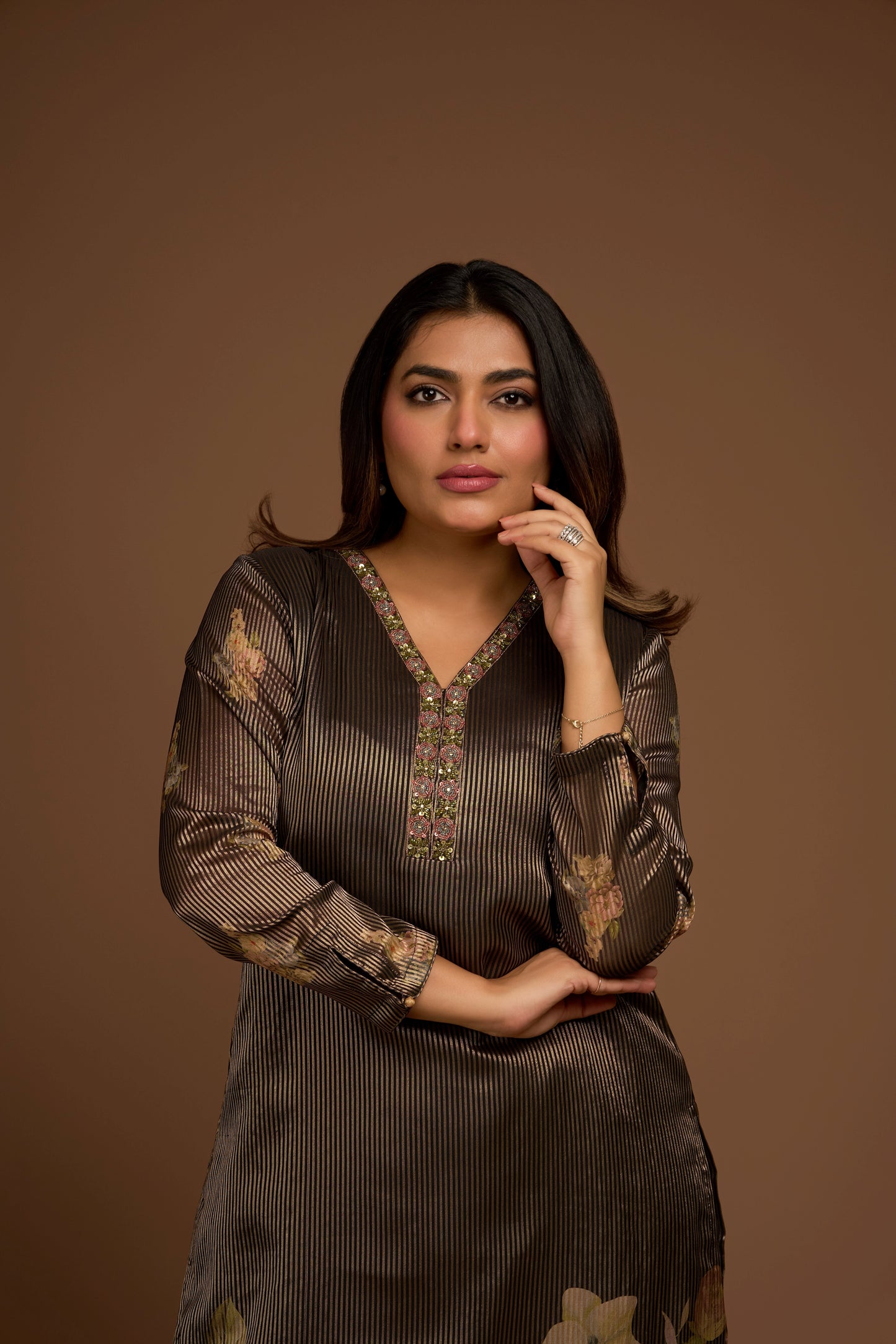 BLACK KURTA PANTS SET WITH DUPATTA