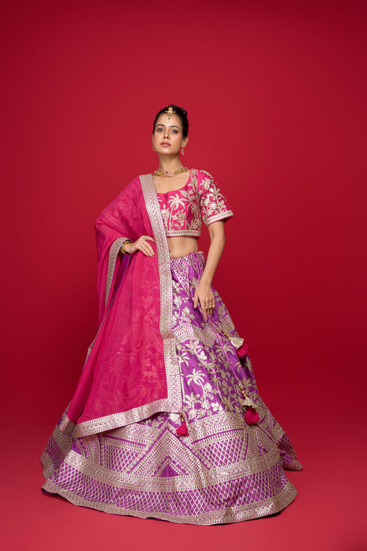 PURPLE SILK LEHENGA
