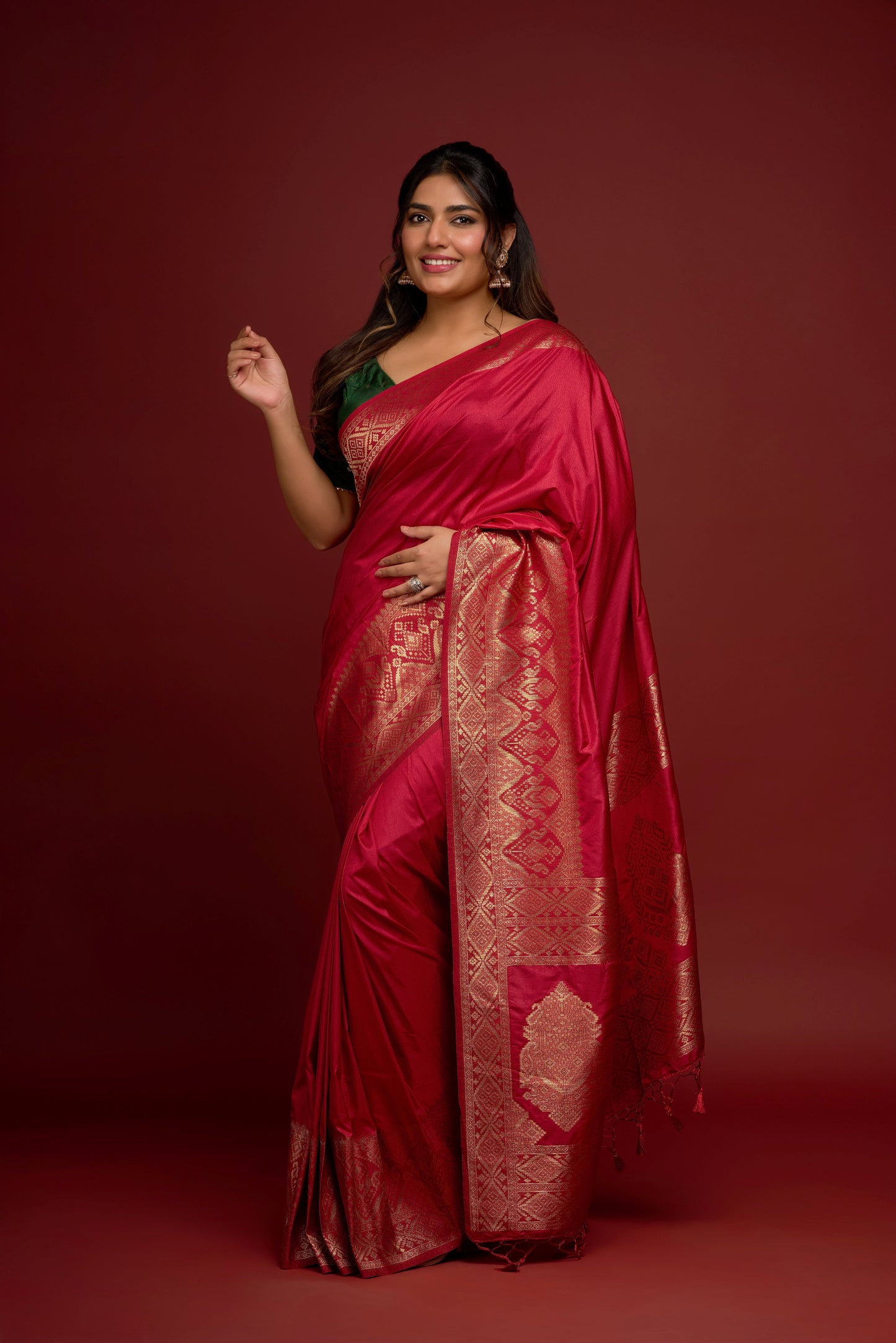 RED DOLA SILK SAREE