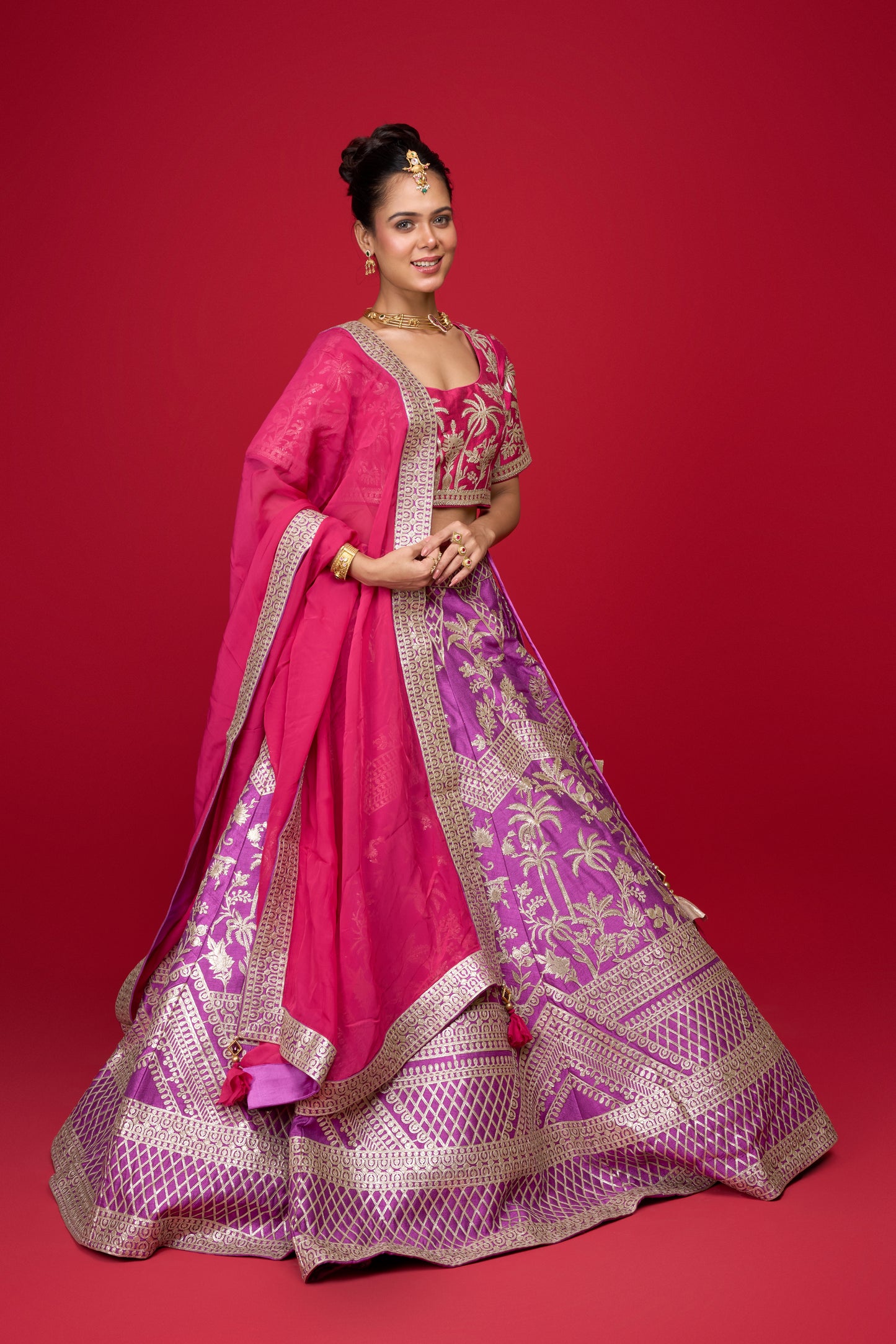 PURPLE SILK LEHENGA