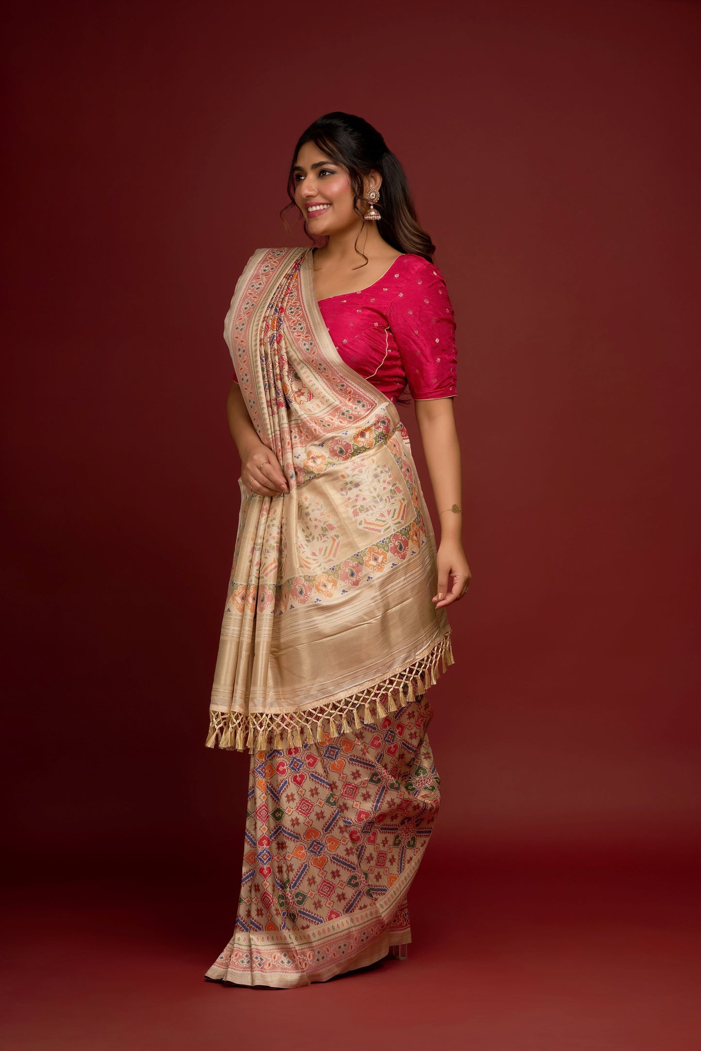 OFF WHITE TISSUE SAREE