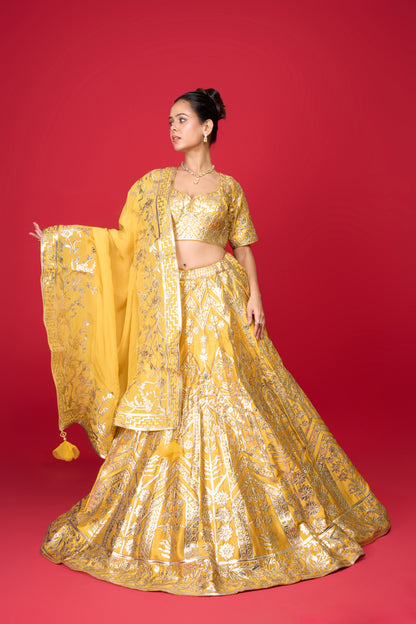 YELLOW SILK LEHENGA