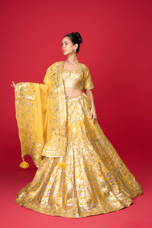 YELLOW SILK LEHENGA