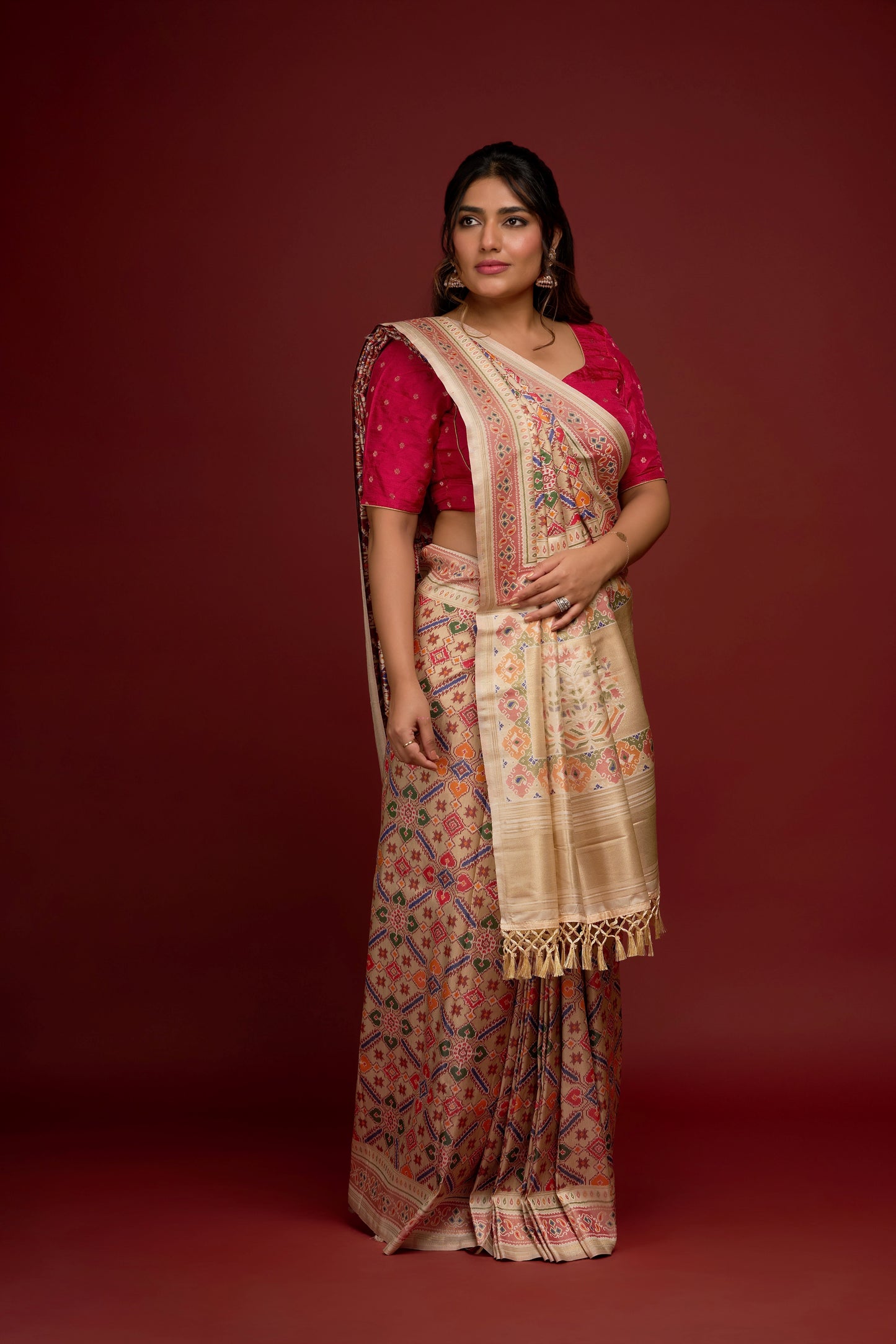 OFF WHITE TISSUE SAREE