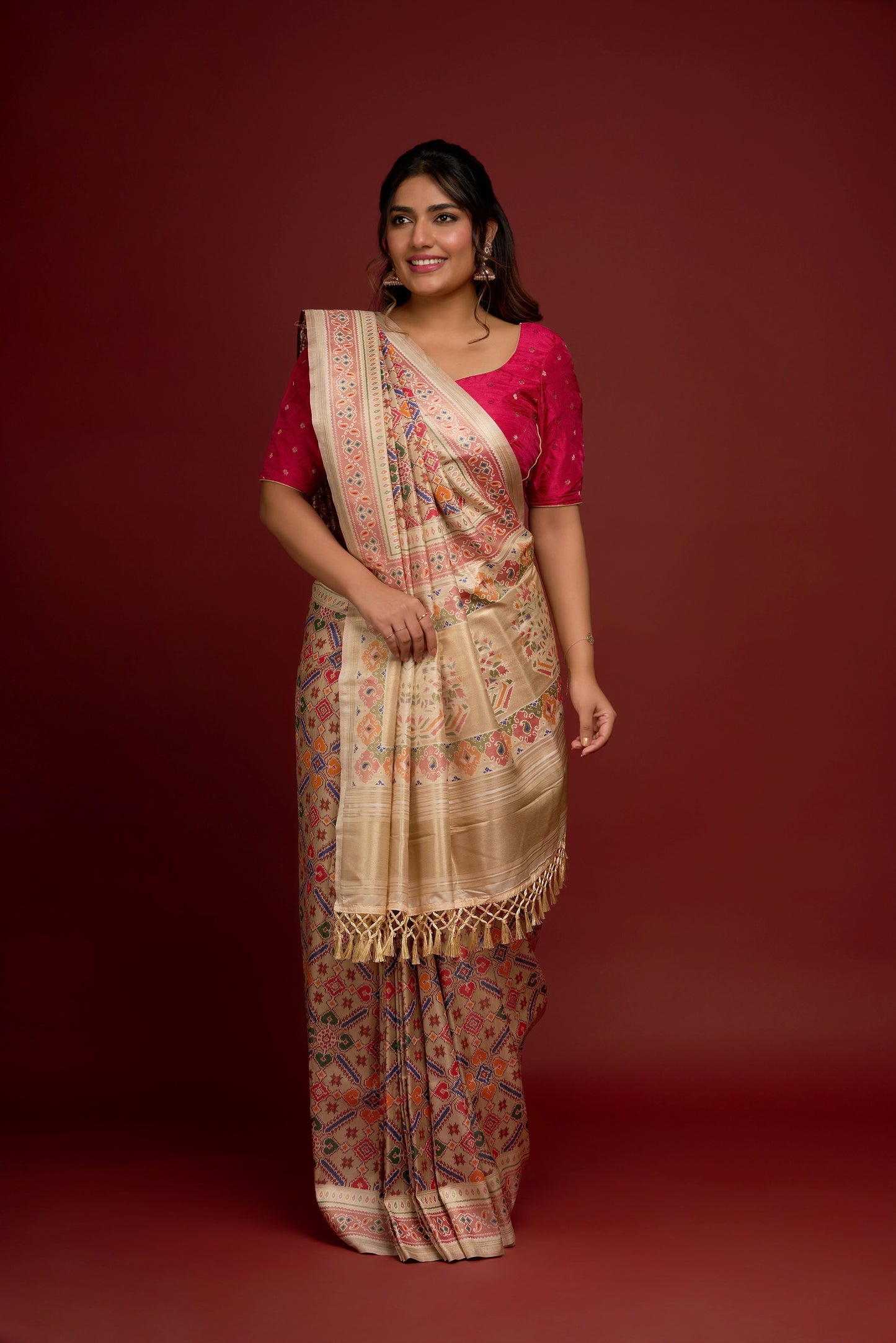OFF WHITE TISSUE SAREE