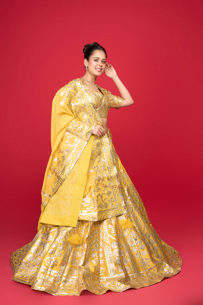 YELLOW SILK LEHENGA