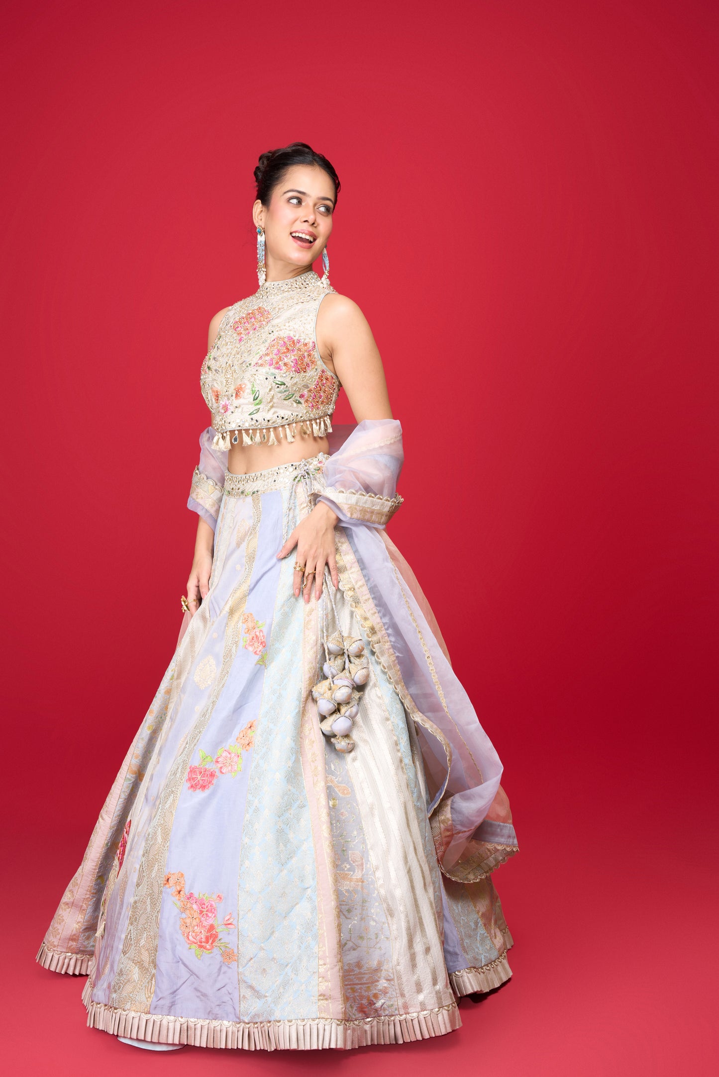 BLUE SILK LEHENGA