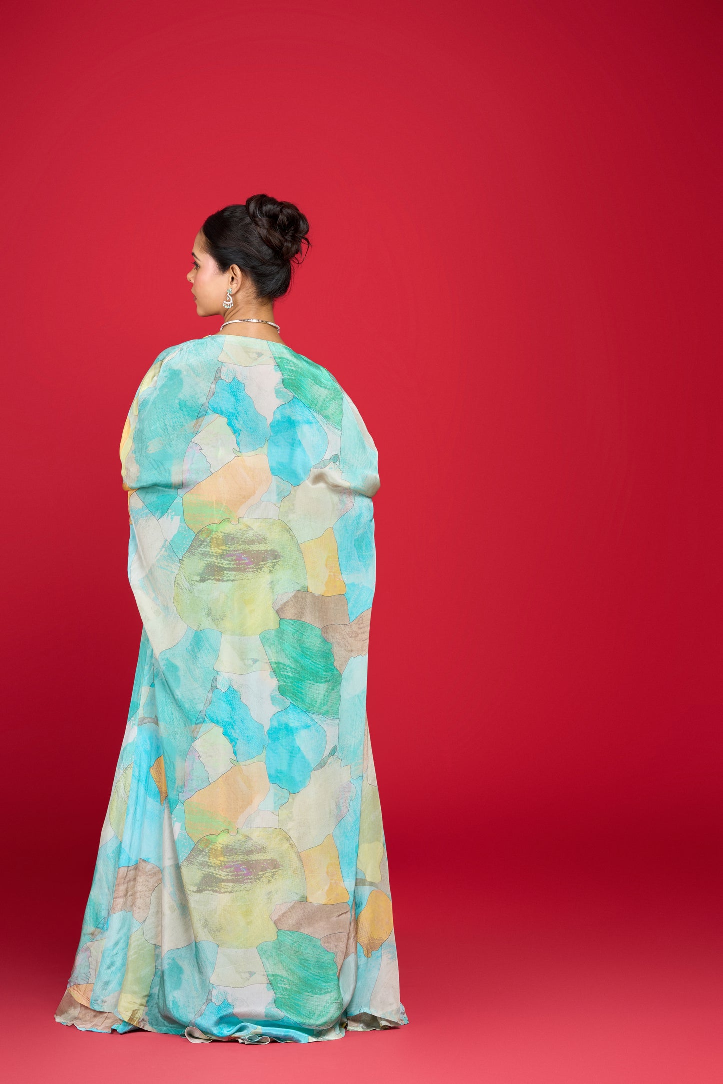 AQUA BLUE CAPE AND SKIRT SET