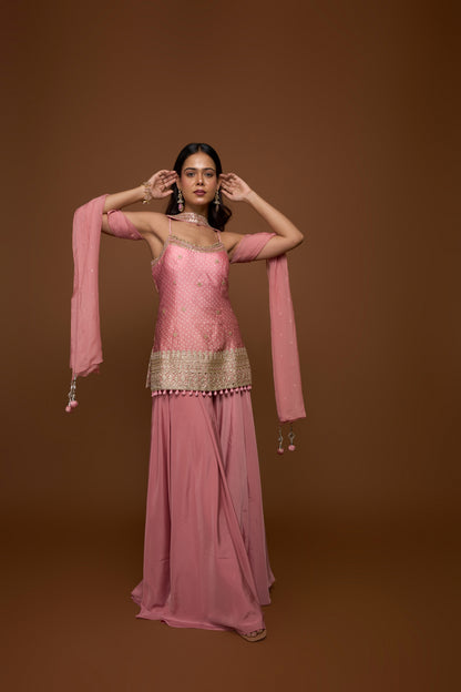 CANDY PINK KURTA AND PALAZZO SET