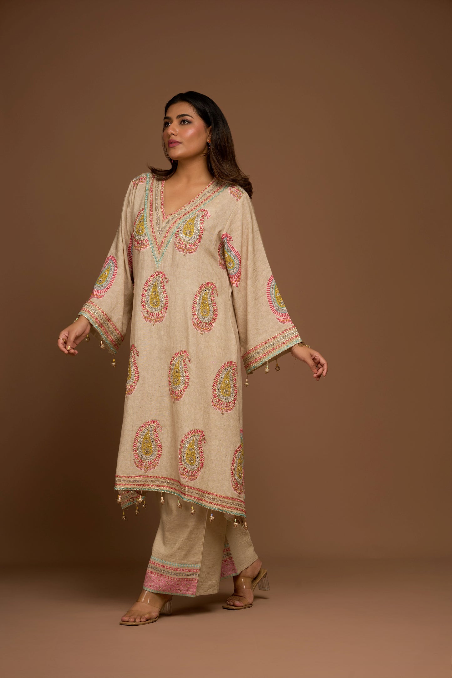 CREAM LINEN COTTON TWO PIECE SET
