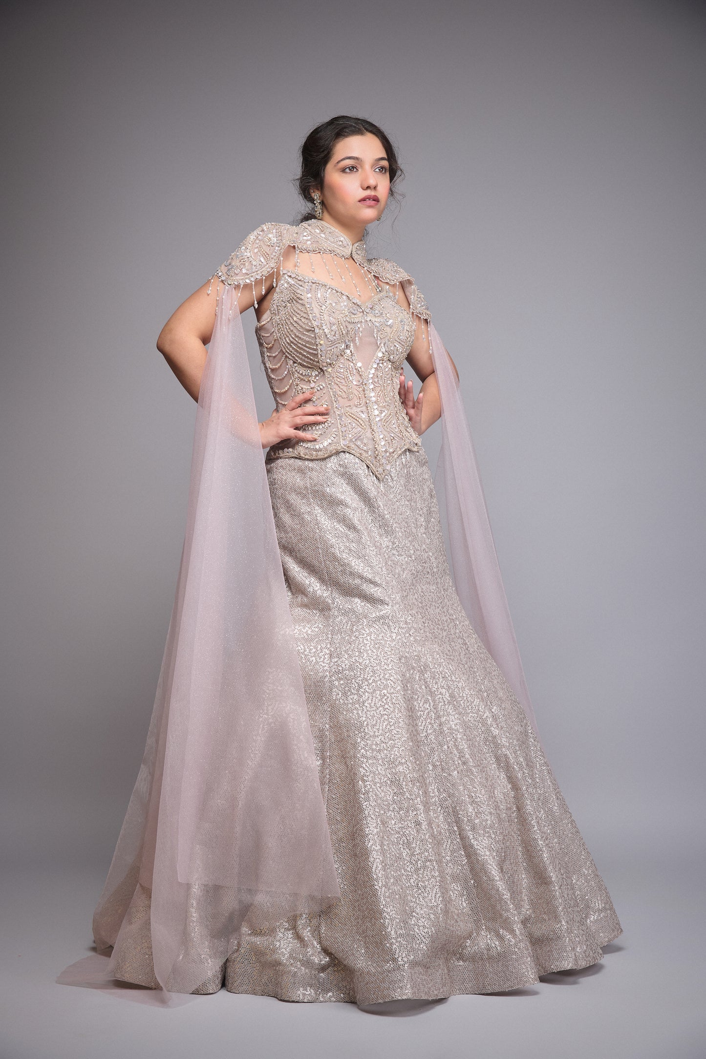 MISTY ROSE EMBROIDERED LEHENGA