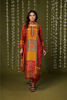 RED VISCOSE PRINTED SUIT SET