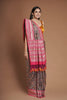 GREY EMBROIDERED PATOLA SAREE WITH CONTRAST PINK PALLU