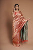 CORAL TISSUE SAREE