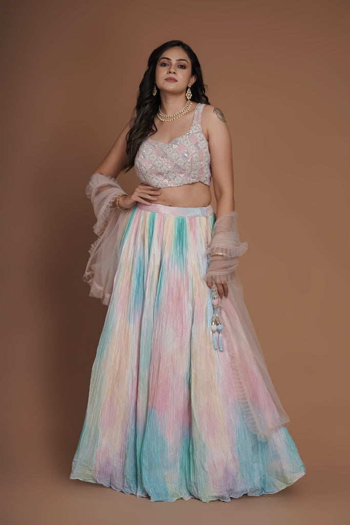 MULTI COLOR SHADED LEHENGA SET