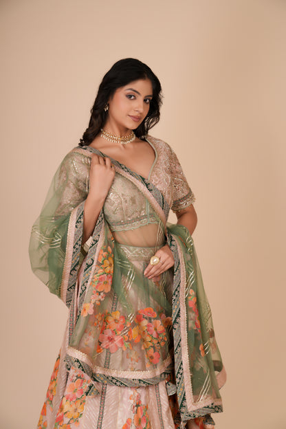 PASTEL PINK SILK LEHENGA