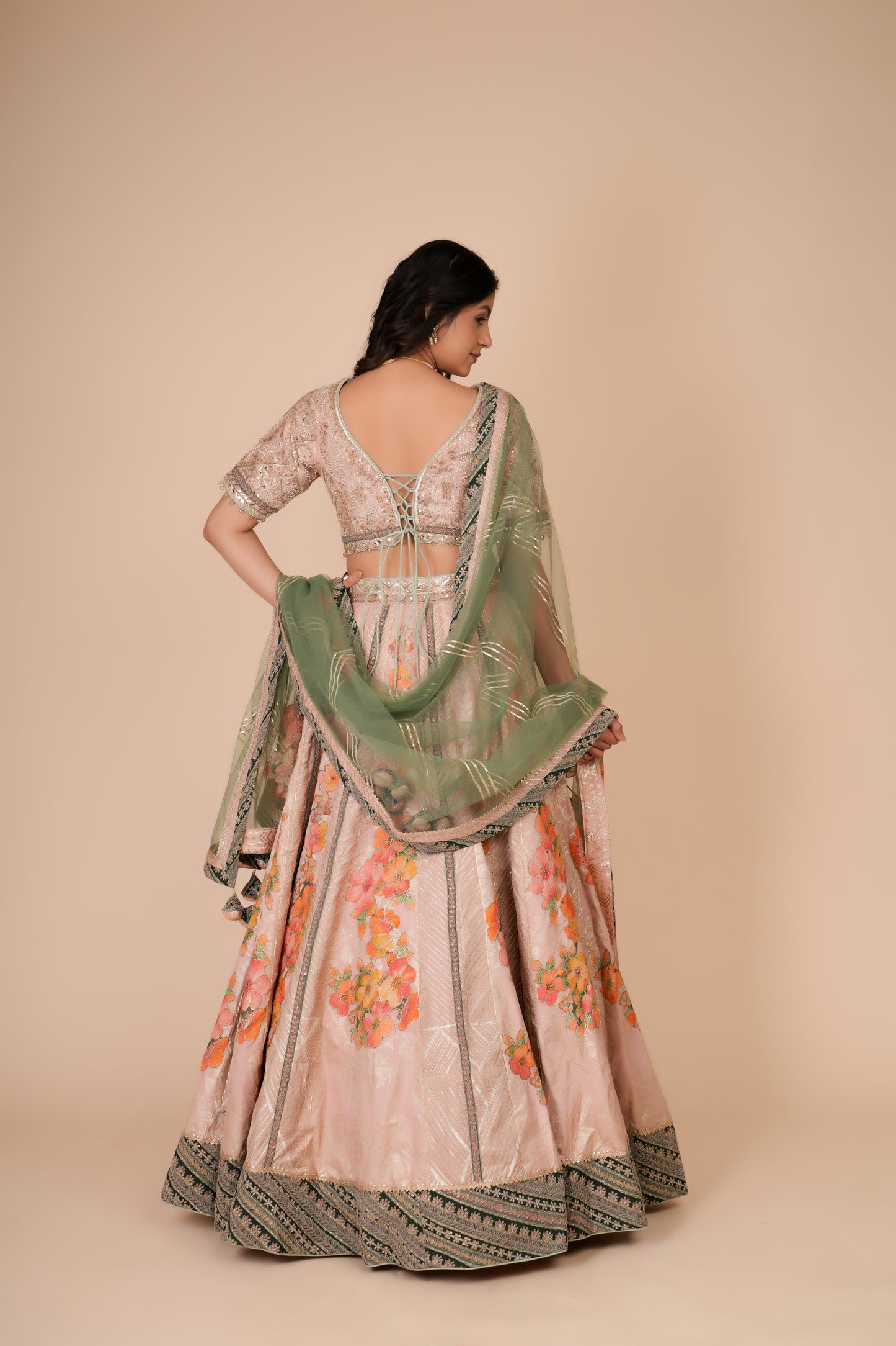 PASTEL PINK SILK LEHENGA