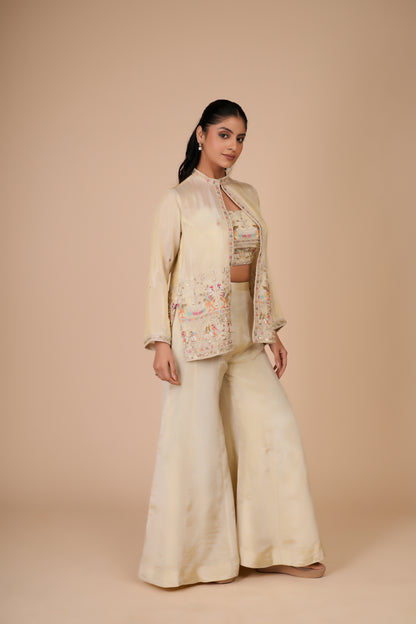 CREAM TISSUE CO-ORD SET