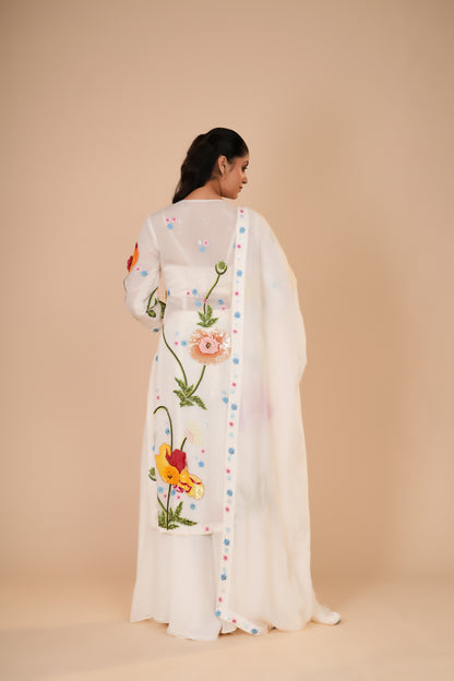 WHITE KURTA AND PALAZZO SET