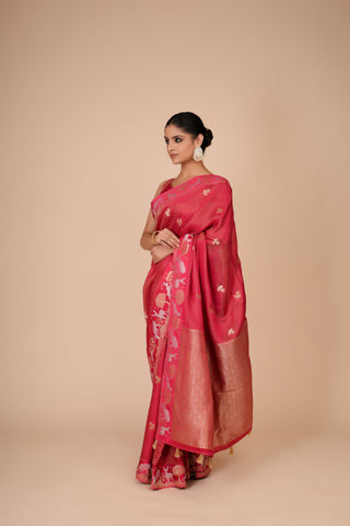 PINK DOLA SILK SAREE alternate